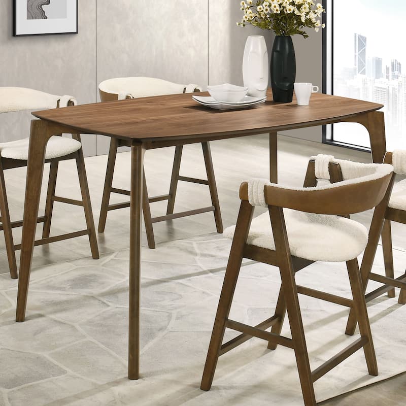 Furniture of America Shaw Mid-century Walnut Wood Counter Height Dining Table