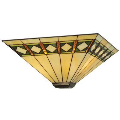17"Sq Diamond Band Mission Shade