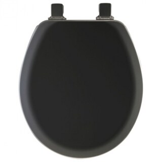 Mayfair Cameron Black Toilet Seat, Non Slip Heavy Duty Wood, Easy Clean, Made in USA, Round