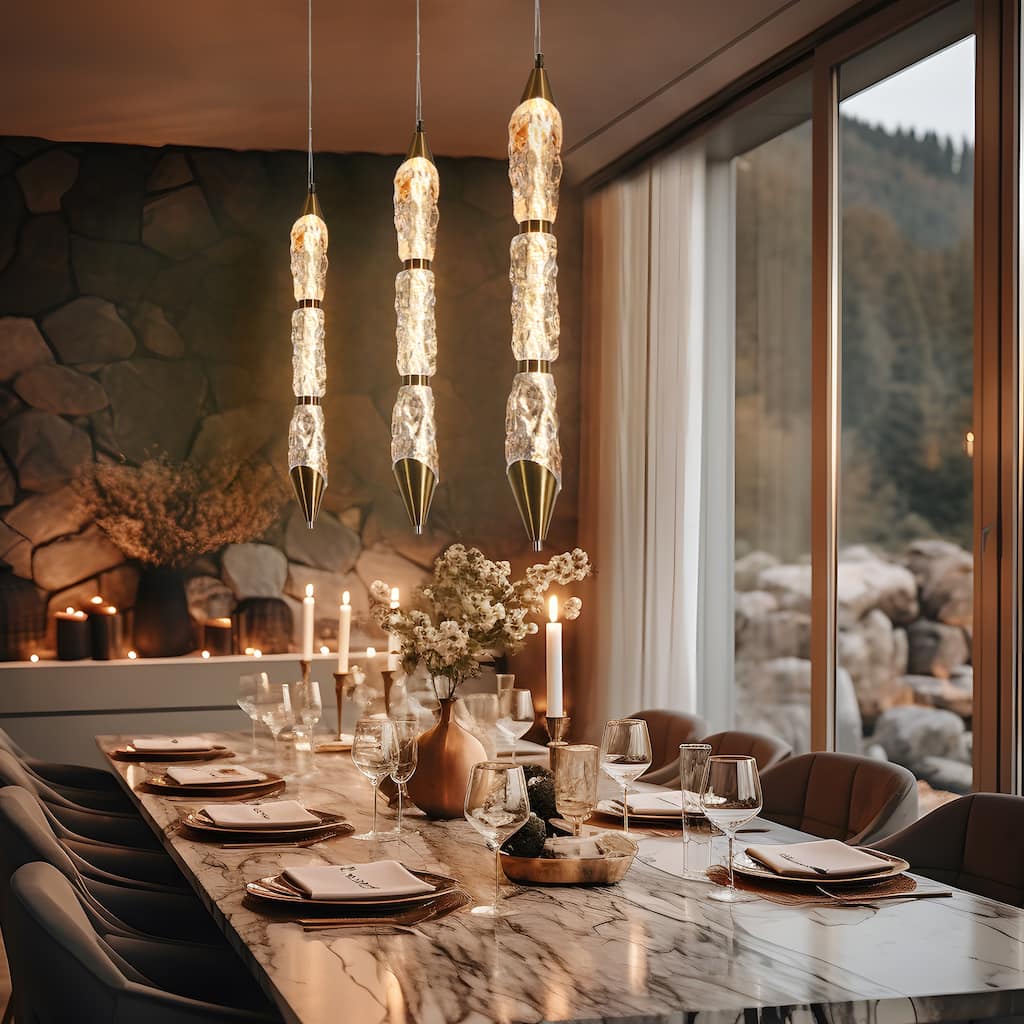 Modern LED 1-Light Gold Pendant Light for Kitchen Island Dining Room