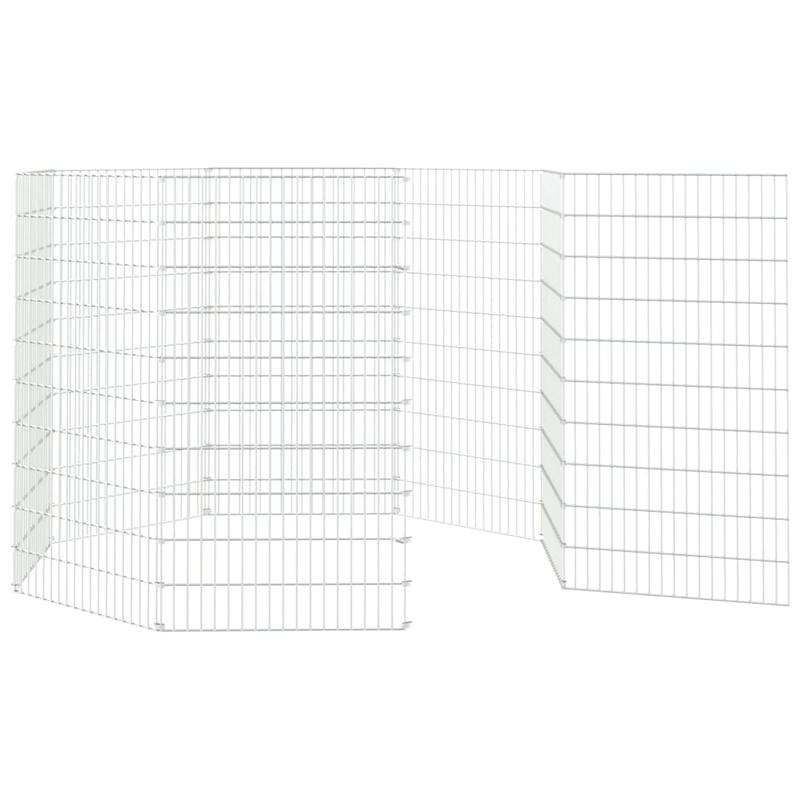 vidaXL Free Range Animal Enclosure Rabbit Hutch Free Range Pen Galvanized Iron