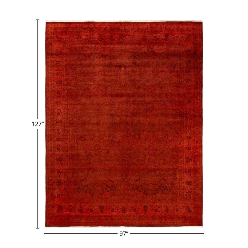 Fine Vibrance, One-of-a-Kind Hand-Knotted Area Rug - Orange, 8' 1" x 10' 7" - 8' 1" x 10' 7"
