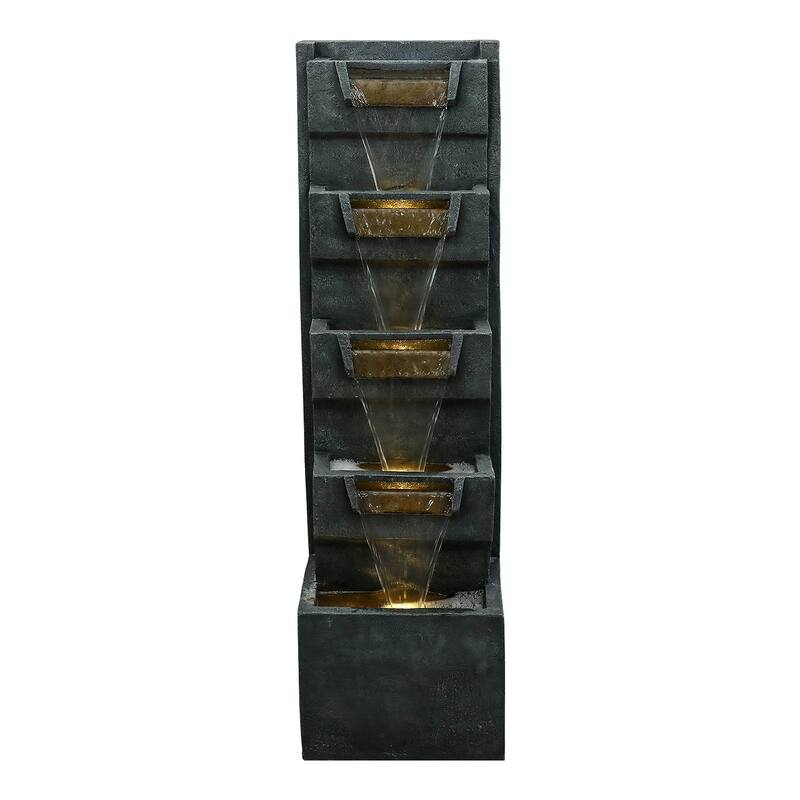39.3in H Modern Outdoor Water Fountain Indoor Cascading Fountains