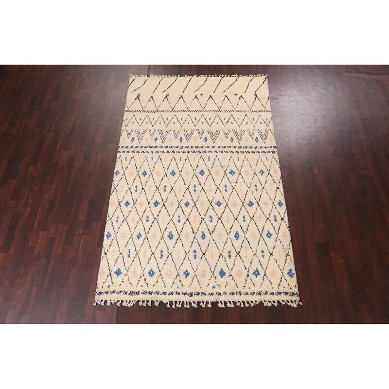 Trellis Moroccan Oriental Wool Area Rug Hand-knotted Decorative Carpet - 5'11" x 9'5"