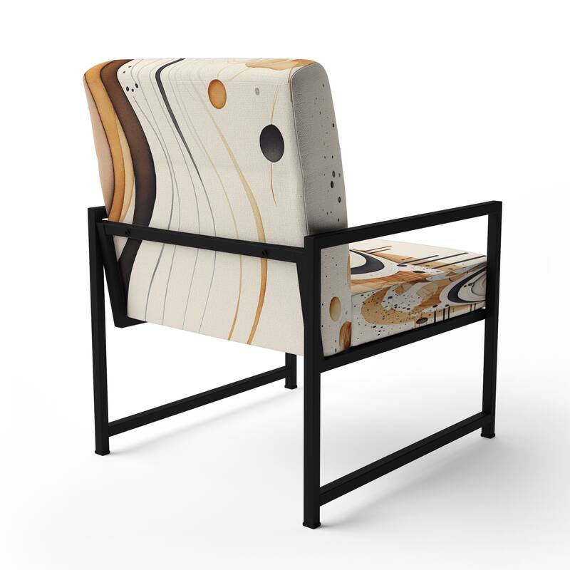 Designart "Brown And Black Movement IV" Upholstered Modern & Contemporary Accent Chair and Modern & Contemporary Arm Chair