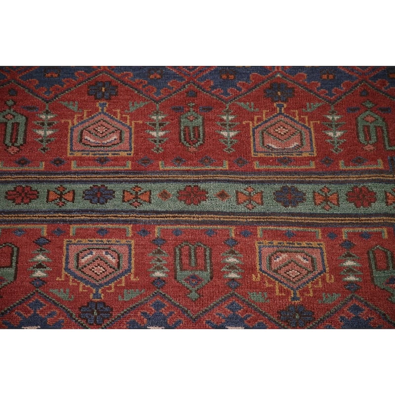 Geometric Sirjan Oriental Area Rug Handmade Wool Carpet - 8'0"x 10'2"