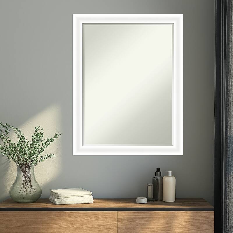 Oliver Narrow Half-Inch-Bevel Wood Framed Wall Mirror