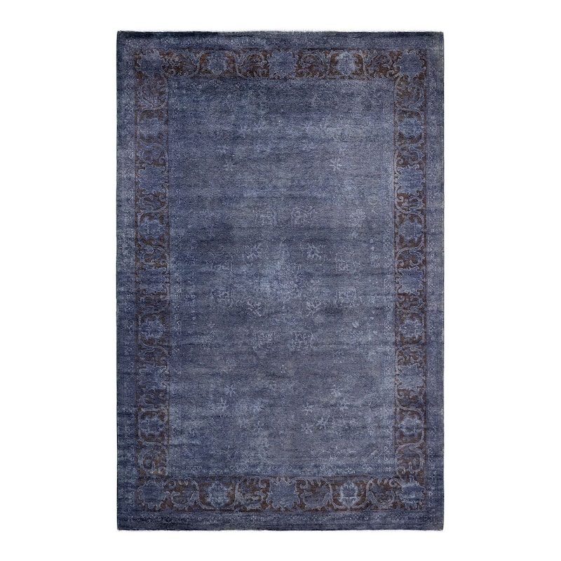 Contemporary Overdyed Wool Hand Knotted Area Rug - 4' 2" x 6' 4"