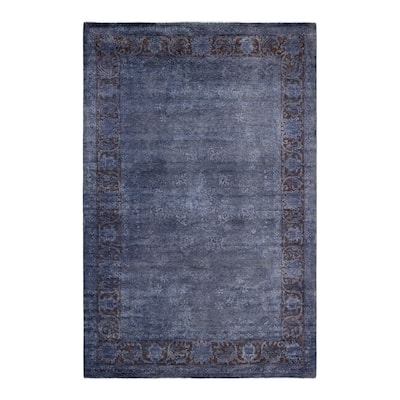 Contemporary Overdyed Wool Hand Knotted Area Rug - 4' 2" x 6' 4"