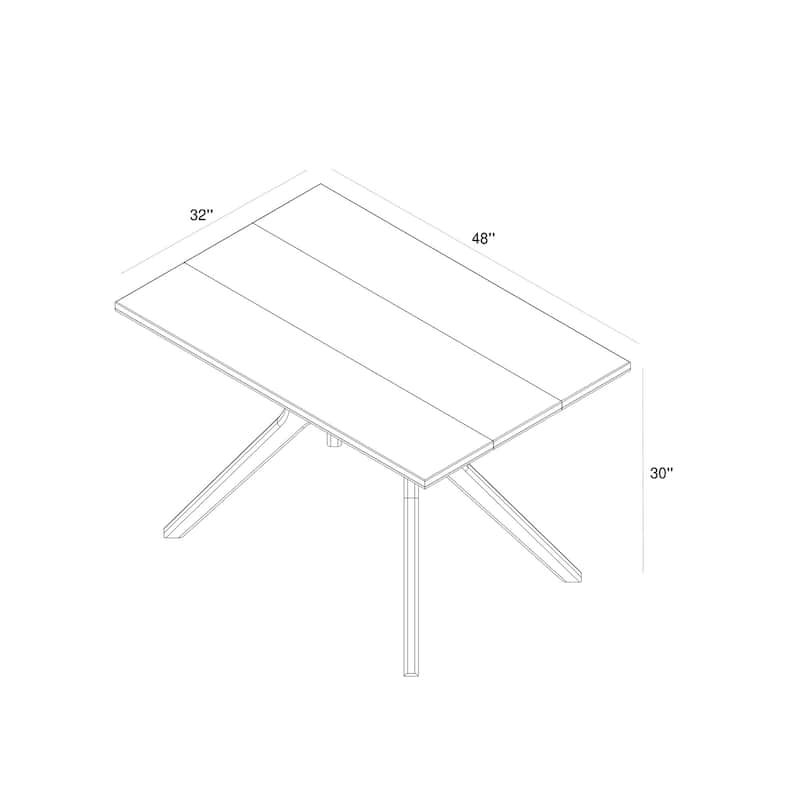 Solid Wood Cross Leg 48" Dining Table
