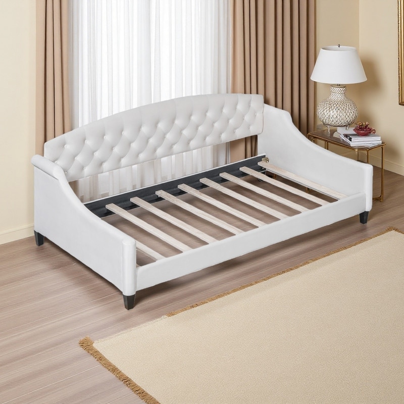 Twin Size Velvet Tufted Daybed with Wingback Design