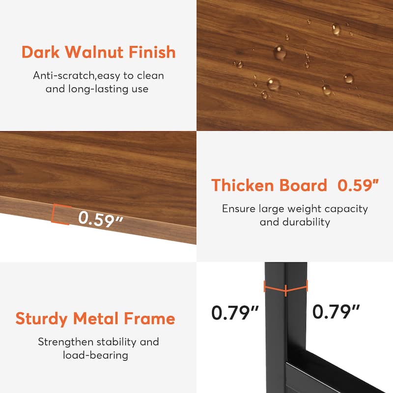 43" Wide Kitchen Island, Kitchen Counter Table with 5 Open Shelves