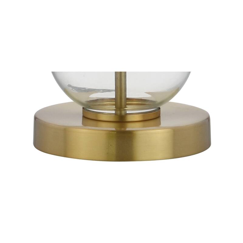 Ella 27" Glass Triple-Sphere LED Table Lamp, Mercury Silver/Chrome (Set of 2) by JONATHAN Y