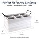 preview thumbnail 25 of 30, American Art Decor The Bourbon Bar Wood Crate Bottle Holder with Metal Handles - 7" H x 14" L x 8" D