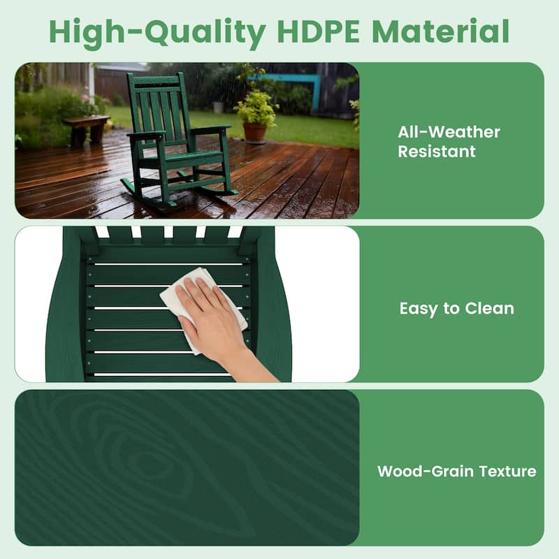 Modern High-Back Rocking Adirondack Chair All Weather