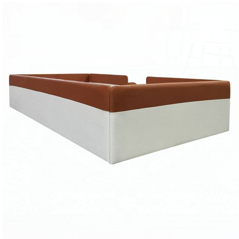 Upholstered Daybed Frame with Fence and Stairs