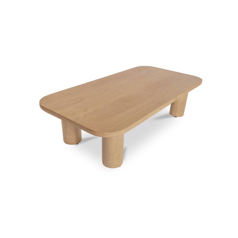 NADAAL STUDIOS Dareth Coffee Table, FSC® Certified Solid Oak, Rectangular, Natural Finish
