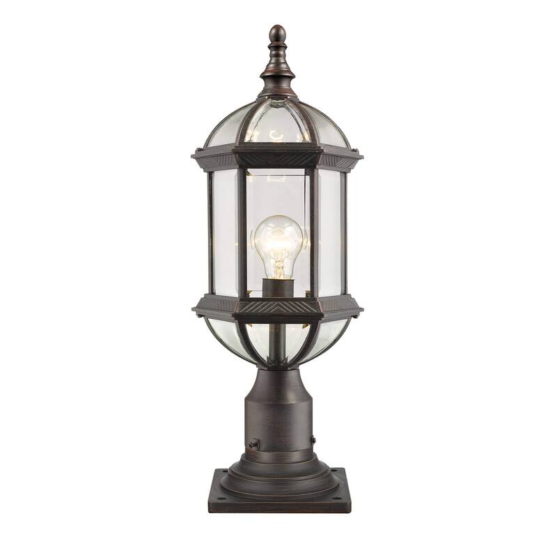 Roseto Lloyd 22" Tall Outdoor Pier Mount Post Light - Rust