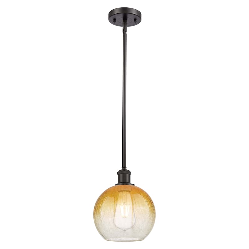 Innovations Lighting Endless Possibilities Ballston - Brookhaven Globe - 1 Light 8" Stem Hung Mini Pendant - Oil Rubbed Bronze/Amber