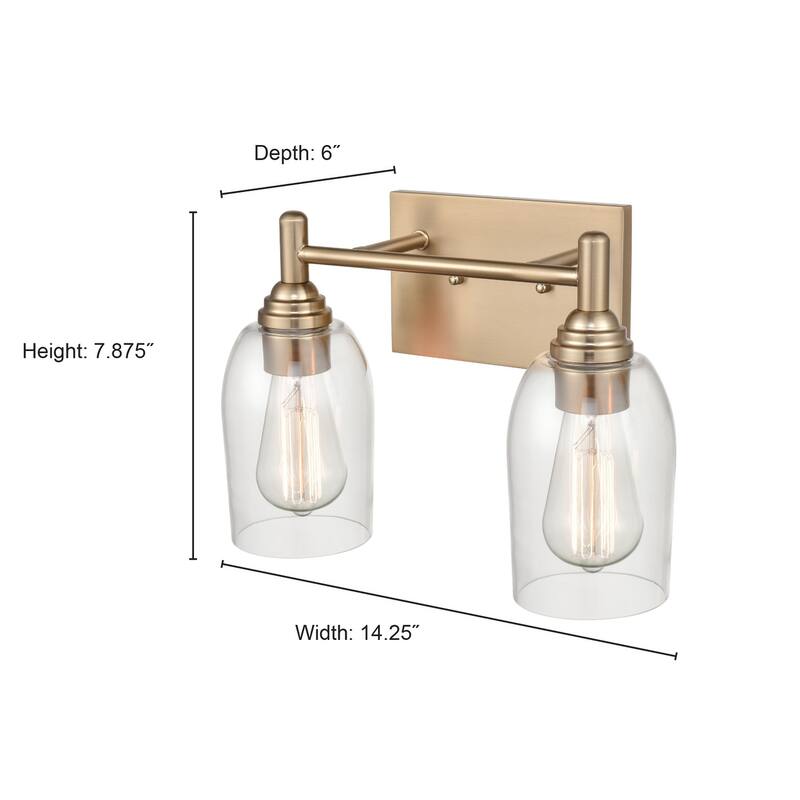 Millennium Lighting Arlett 2 Light Vanity Fixture in Modern Gold or Brushed Nickel
