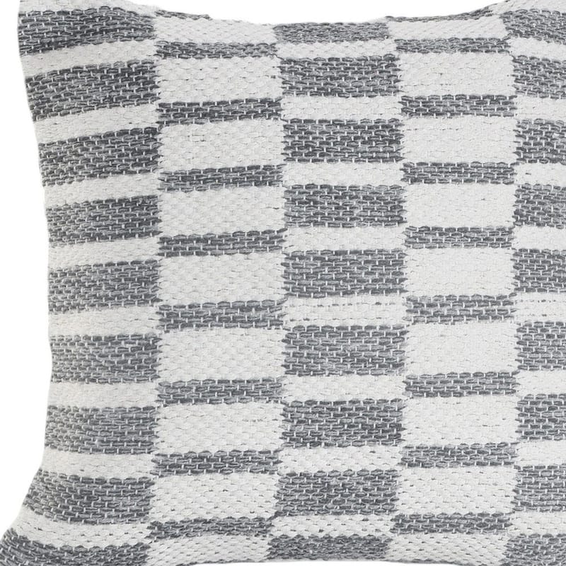 HomeRoots Set of Two 18" Gray Geometric Cotton Throw Pillows