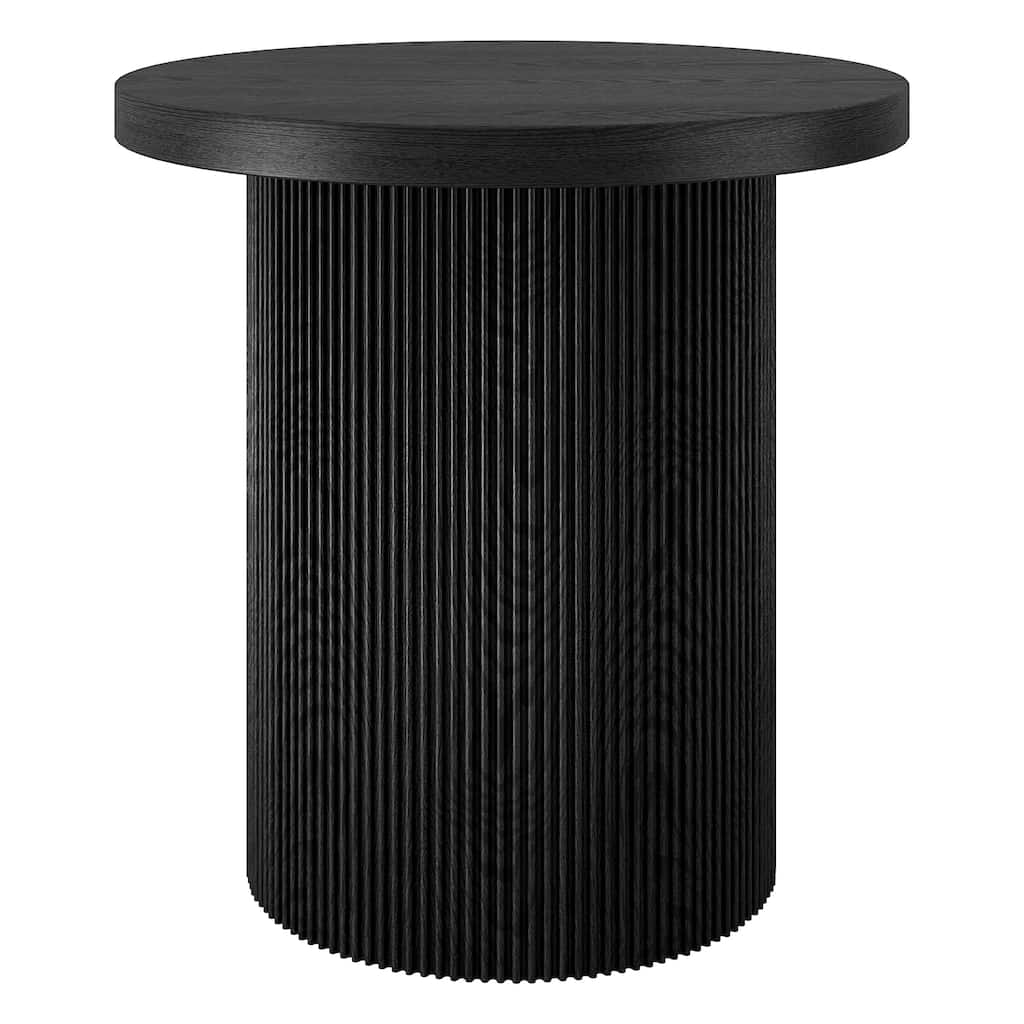 Isa 22" Wide Round Fluted Side Table - 22" Wide