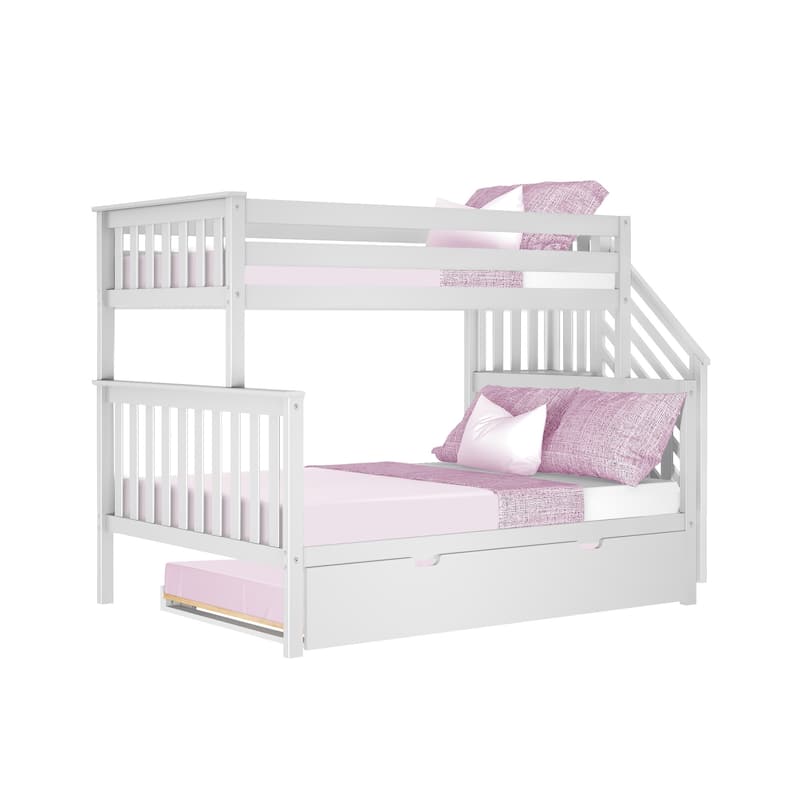 Max and Lily Twin over Full Staircase Bunk Bed with Trundle