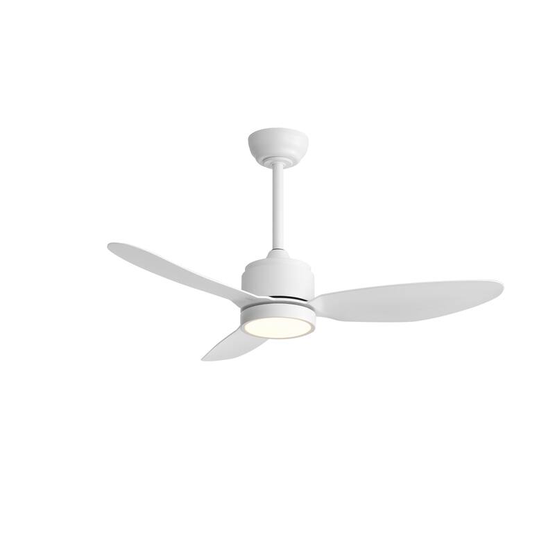 MLiAN 42 in 3 ABS Blades Indoor and Outdoor Ceiling Fan with Integrated LED and Remote Downrod
