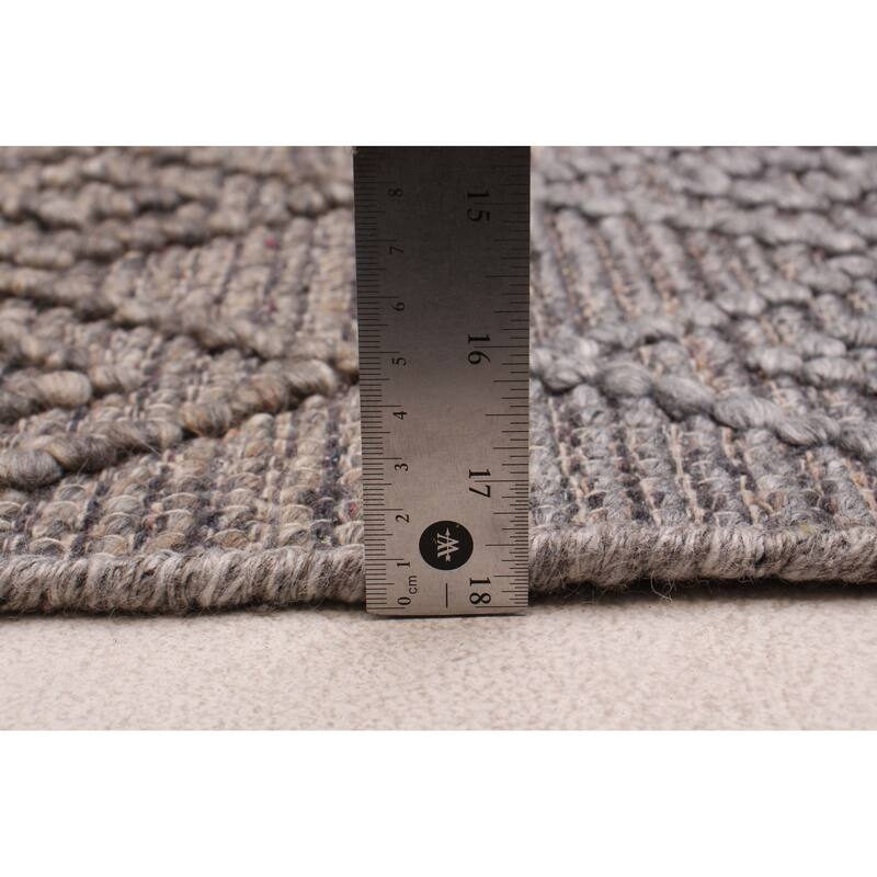 ECARPETGALLERY Braid weave Sienna Taupe Wool Rug - 2'8 x 10'2