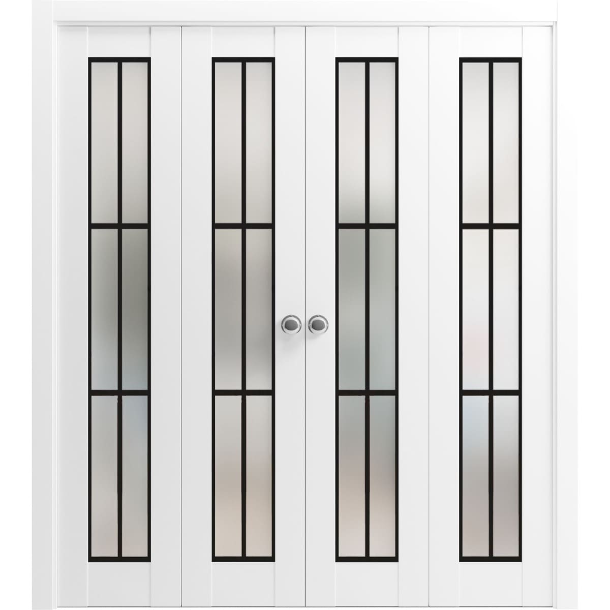 SartoDoors Planum 2122 | Closet Door Bi-fold Door | Solid Wood | Hardware Set | 18x80, White Silk Bedroom Door Bathroom Door