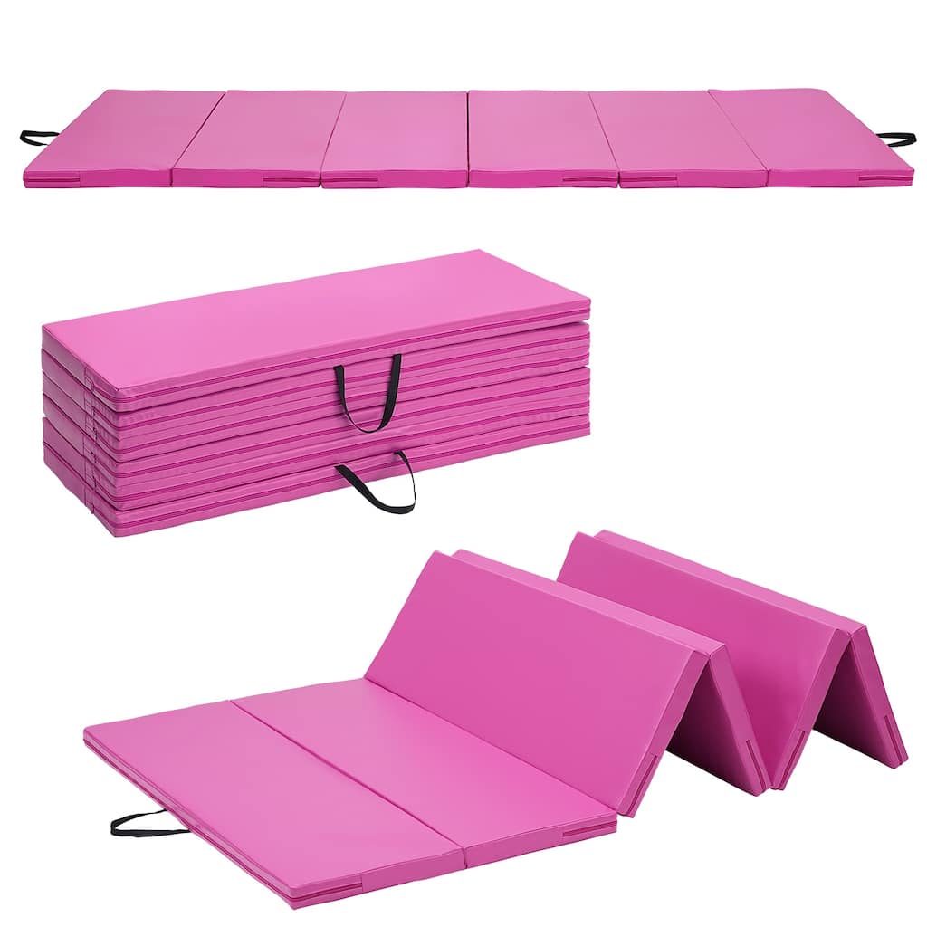 Zenova Gymnastics Mat 4FT x 8F Folding Exercise Mat 6 Panel Thick Tumbling Mats - 8FT