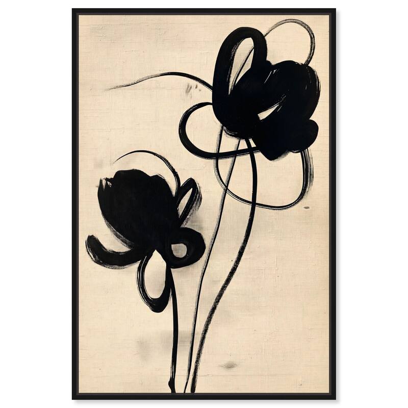 Florals in the Minimal I Canvas by Art Remedy - Black - 30" x 45"