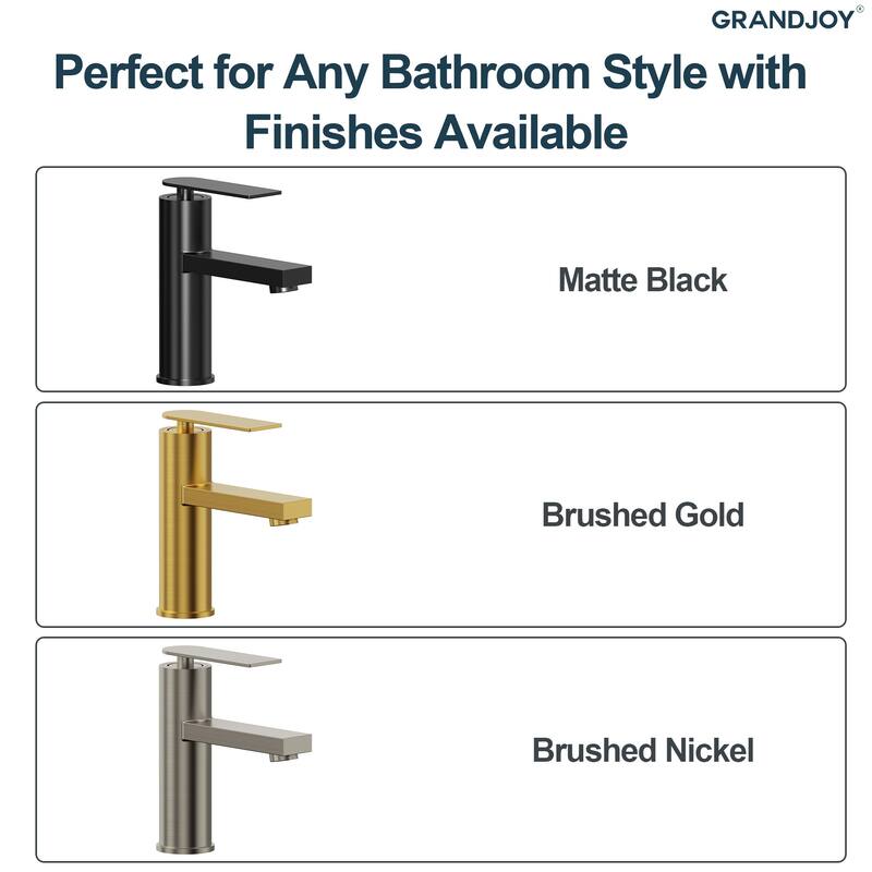 GRANDJOY 2-Pack Modern Single Handle Bathroom Vanity Faucet, Single-Hole Installation