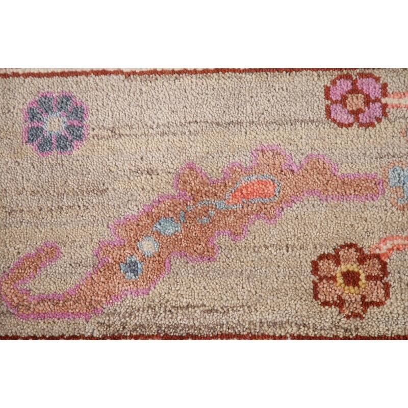 Gray Oushak Area Rug Hand-Knotted Wool Carpet - 8'10"x 11'8"