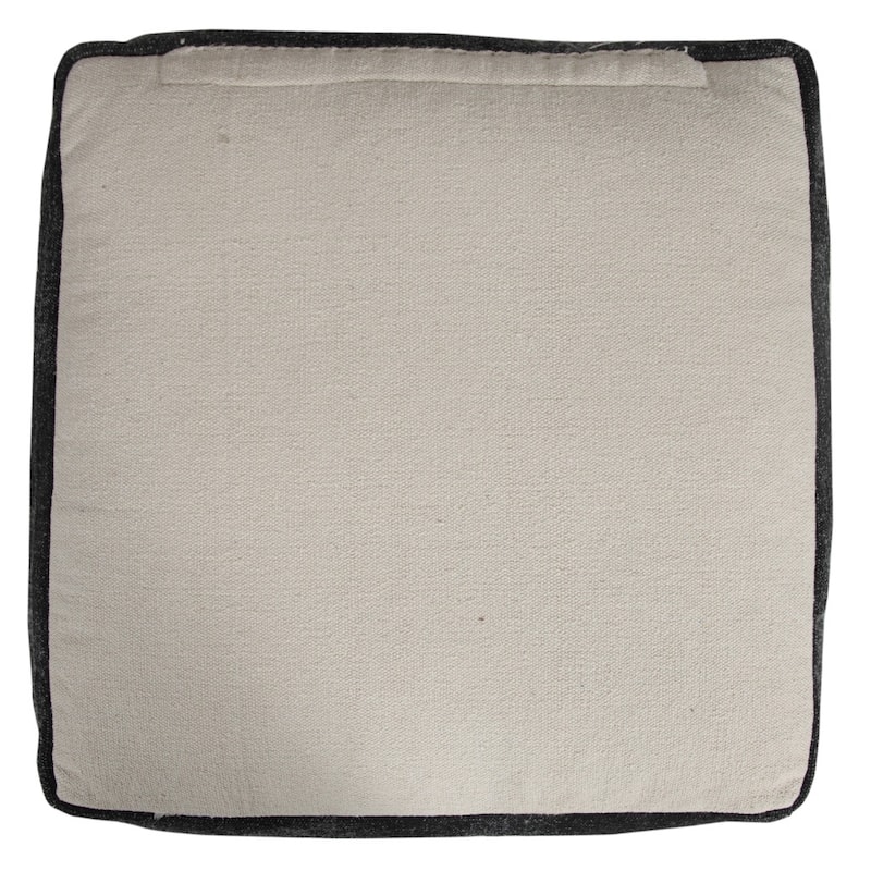 HomeRoots 18" Black 100% Cotton Ottoman