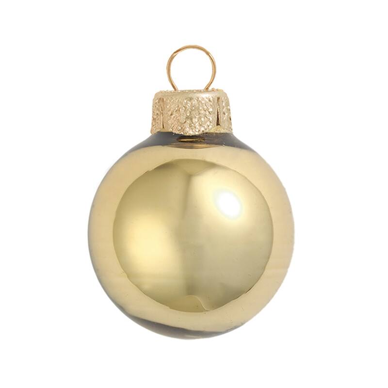 6ct Antique Gold Shiny Glass Ball Christmas Ornaments 4" (100mm)
