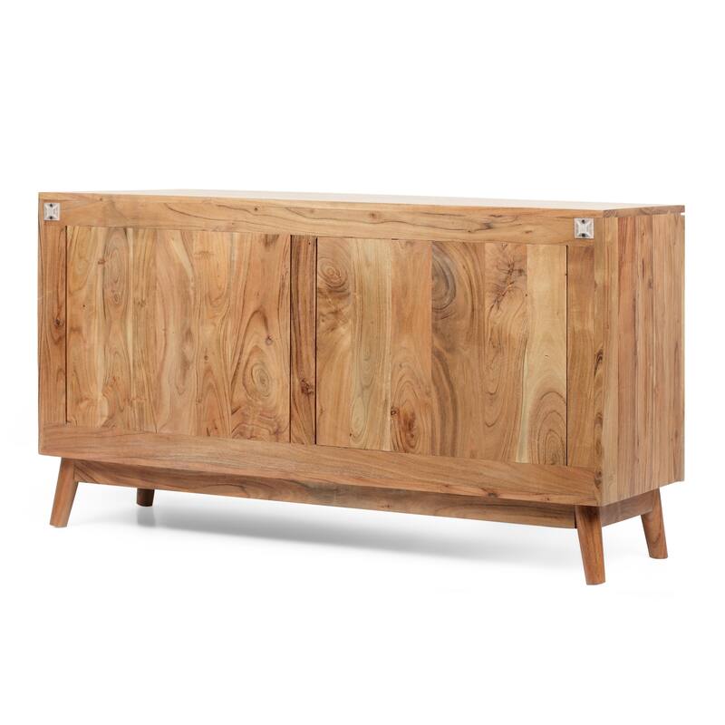 Grimsley Handcrafted Boho Acacia Wood 2 Door Cabinet by Christopher Knight Home - 47.00" L x 16.00" W x 26.50" H