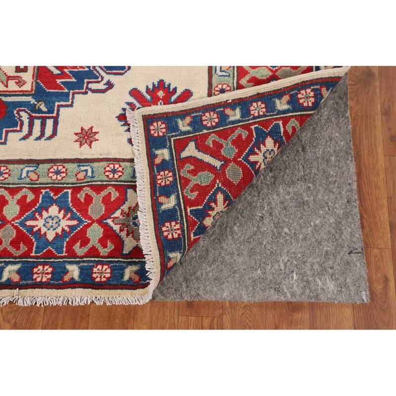 Kazak Area Rug Hand-Knotted Dining Room Wool Carpet - 5'0" x 6'8"
