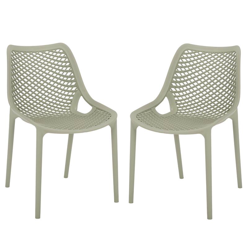 SAFAVIEH Outdoor Living Leila Dining Chair (Set of 2) - 20"W x 24"D x 32"H - Green