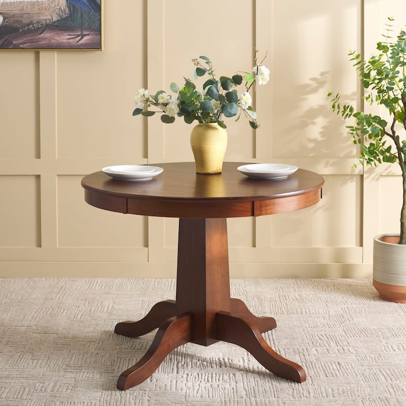 SAFAVIEH Sergio Rustic Café Brown Round Dining Table - 40"W x 40"D x 30"H