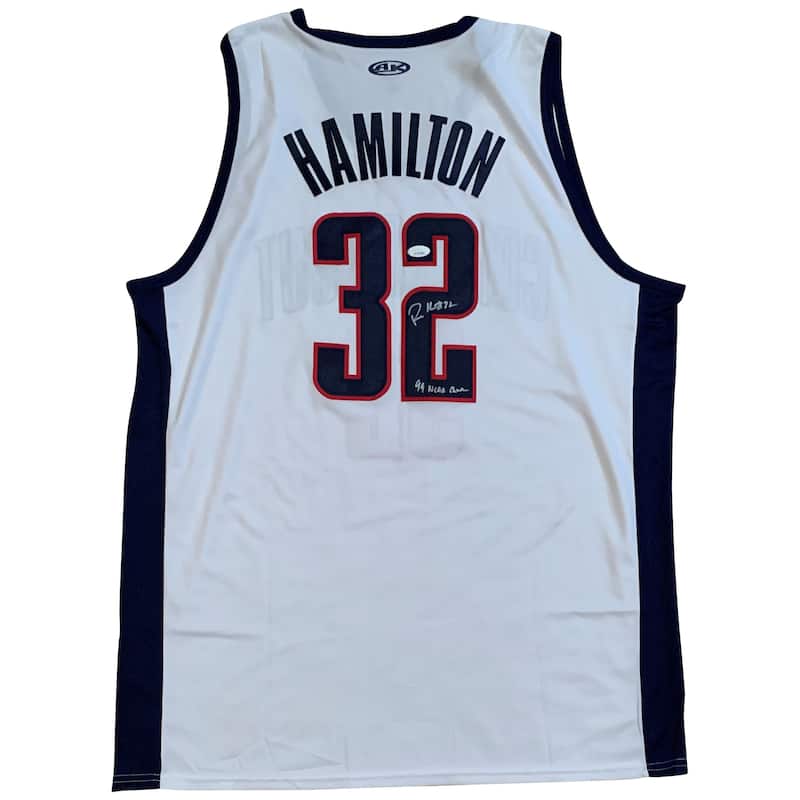 Richard Hamilton Autographed College Style Signed Basketball Jersey 1999 CHAMPS JSA COA - 8'6" x 11'6"