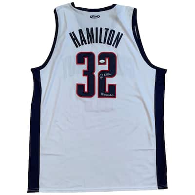 Richard Hamilton Autographed College Style Signed Basketball Jersey 1999 CHAMPS JSA COA - 8'6" x 11'6"