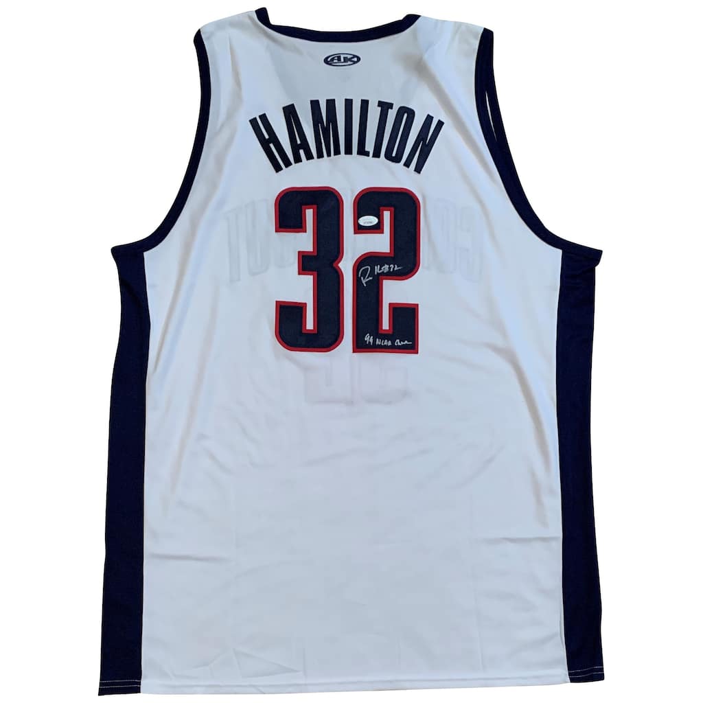 Richard Hamilton Autographed College Style Signed Basketball Jersey 1999 CHAMPS JSA COA - 8'6" x 11'6"