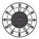 preview thumbnail 6 of 16, Metal 36-inch Fleur-de-lis Decorative Clock