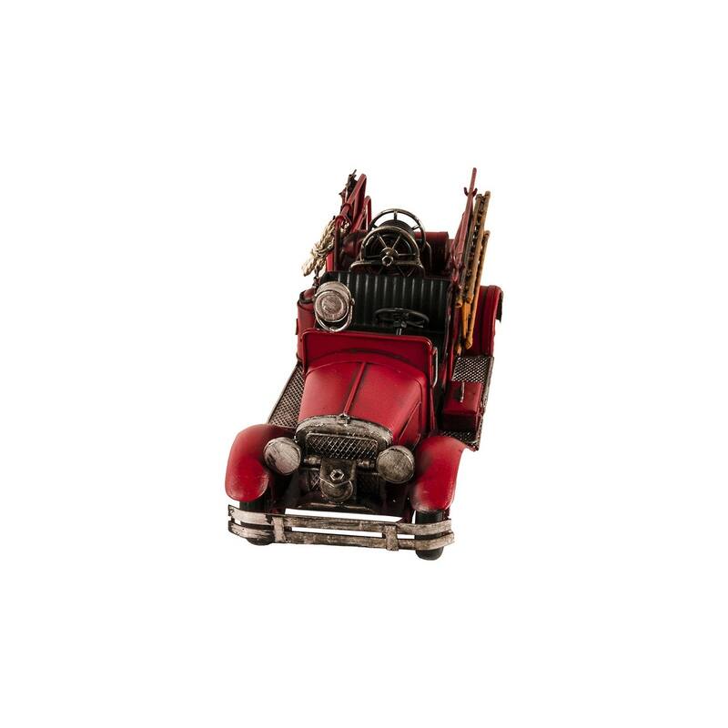 HomeRoots 6" Red Metal Hand Painted Model Car Tabletop Sculpture - 15' X '6' X '5.5
