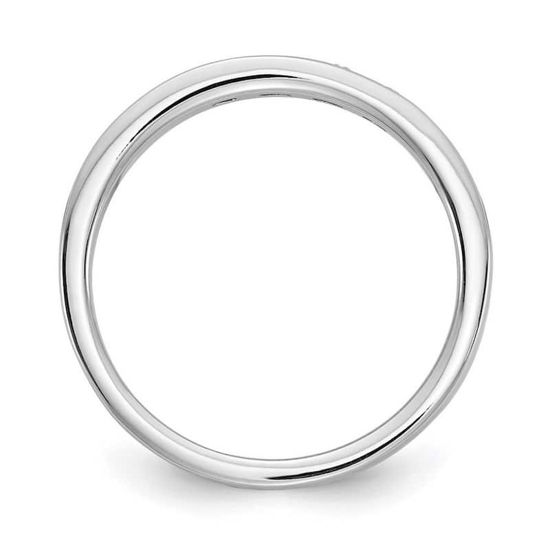 Curata 925 Sterling Silver Polished Channel set White Ice .08ct. Diamond Ring