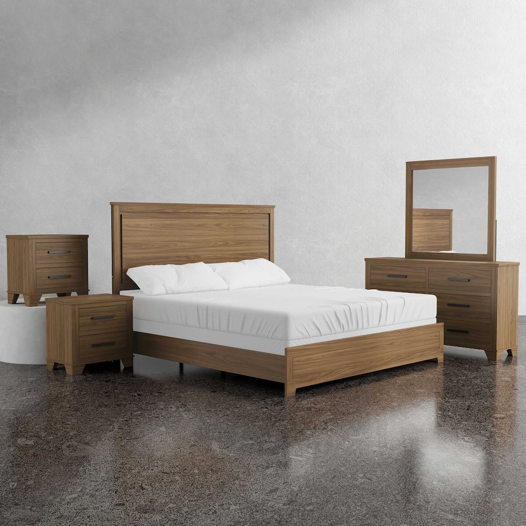 Furniture of America Nyess Modern Chestnut Brown 5-Piece Wood Bedroom Set