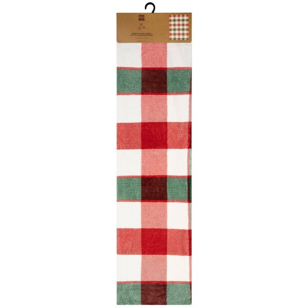 Premium Flannel Christmas Throw Blanket 60in x 48in (Festive Plaid