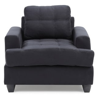 Solid Tufted Upholstered Accent Chair - 38" - Black