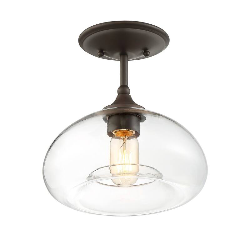 Bellevue Single Light 11" Wide Semi-Flush Ceiling Fixture